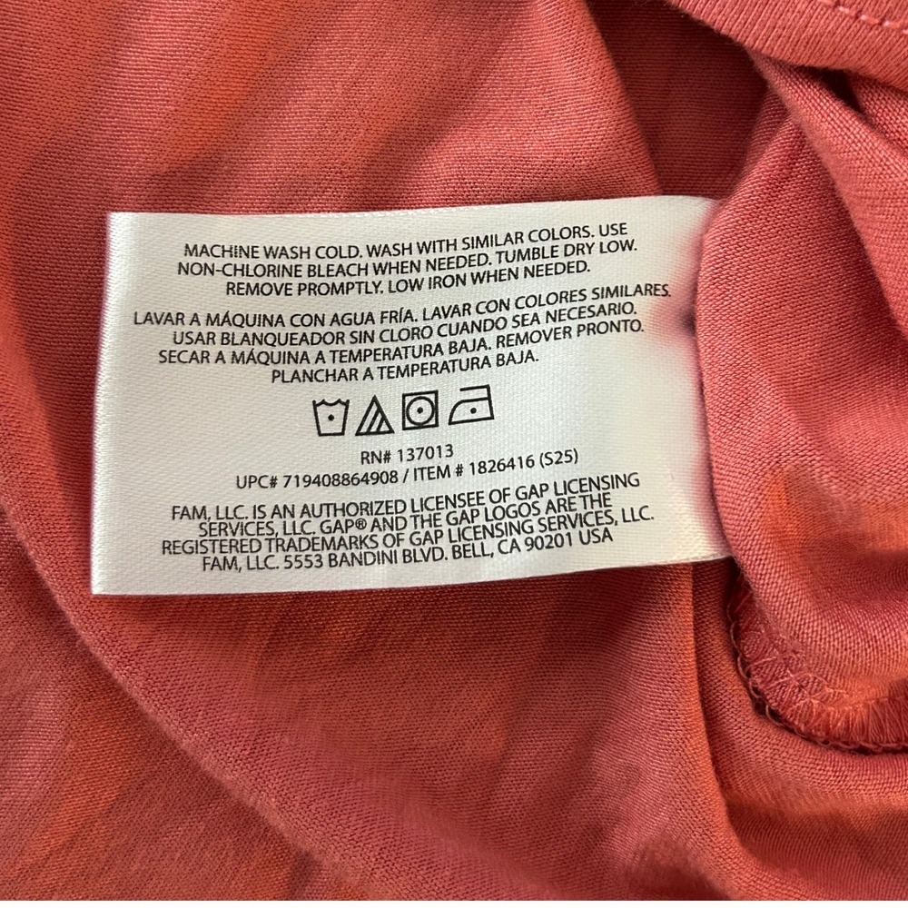 Gap Womens Large Coral Pink Long Sleeve Drop Shoulder Rayon Spandex Top 1376 - Picture 5 of 8